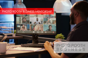 Photo Booth Business Mentorship - Adult man is involved in an online photo booth mentorship discussion